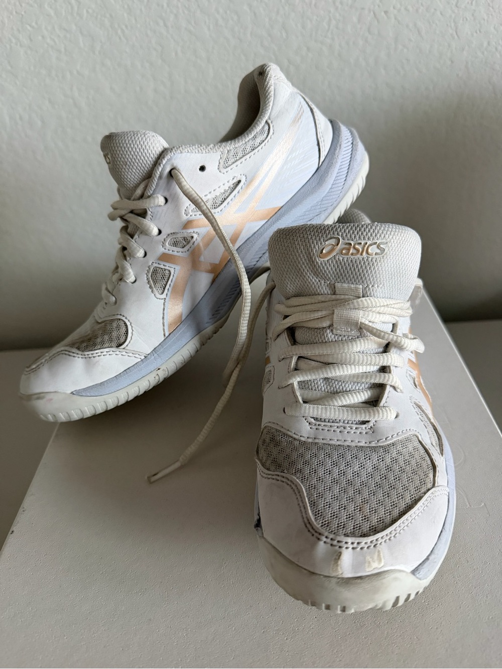 ASICS Women's White and Beige Low-Top Sneakers
